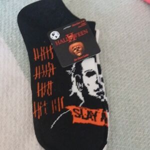 Halloween Graphic No-Show Socks - Black & Orange